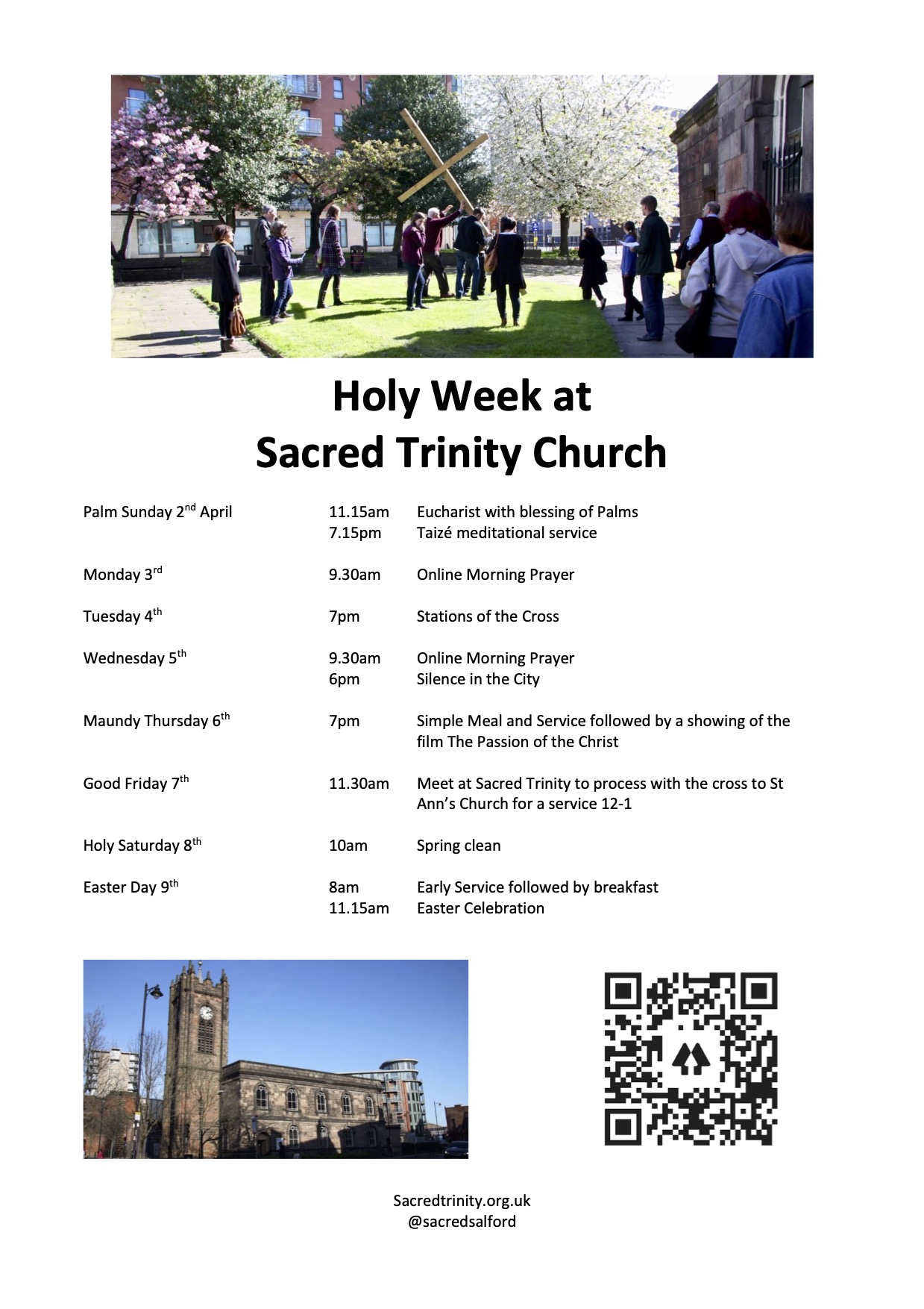Holy Week Activity – Sacred Trinity Church, Chapel St, Salford